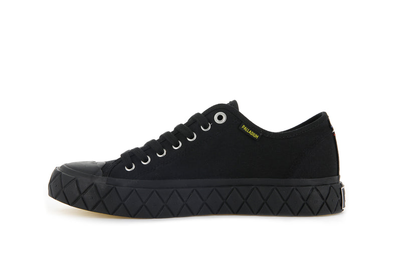 Black/Black Kids' Palladium Palla Ace Canvas Low Tops | Israel  AFJPUE-539