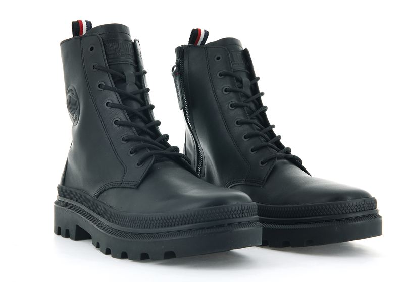 Black/Black Kids' Palladium Pallatrooper Off-2 Boots | Israel  FDYOAQ-348