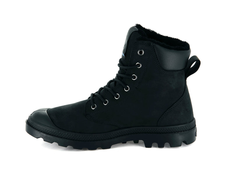 Black/Black Kids' Palladium Pampa Sport Cuff Wps Boots | Israel  XALYCR-569