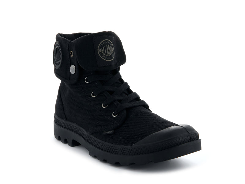 Black/Black Men's Palladium Baggy Boots | Israel  YZRGMD-612