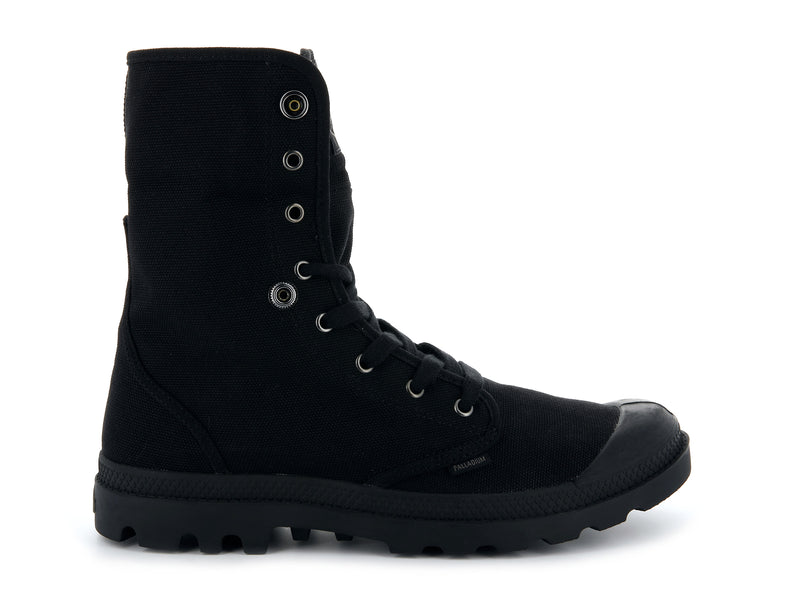 Black/Black Men's Palladium Baggy Boots | Israel  YZRGMD-612