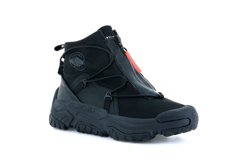 Black/Black Men's Palladium Off-Grid Hi Zip Waterproof + Low Tops | Israel  VIBJMT-413