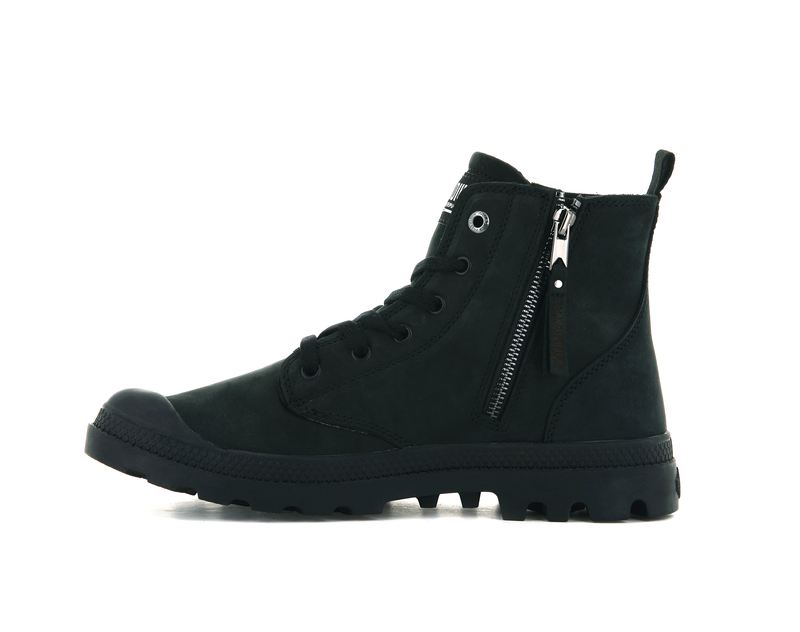 Black/Black Men's Palladium Pampa Hi Zip Nbk High Tops | Israel  MXYBKO-602