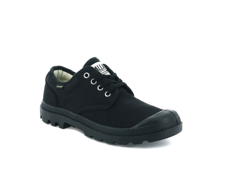 Black/Black Men's Palladium Pampa Oxford Originale Low Tops | Israel  XTLHRP-483