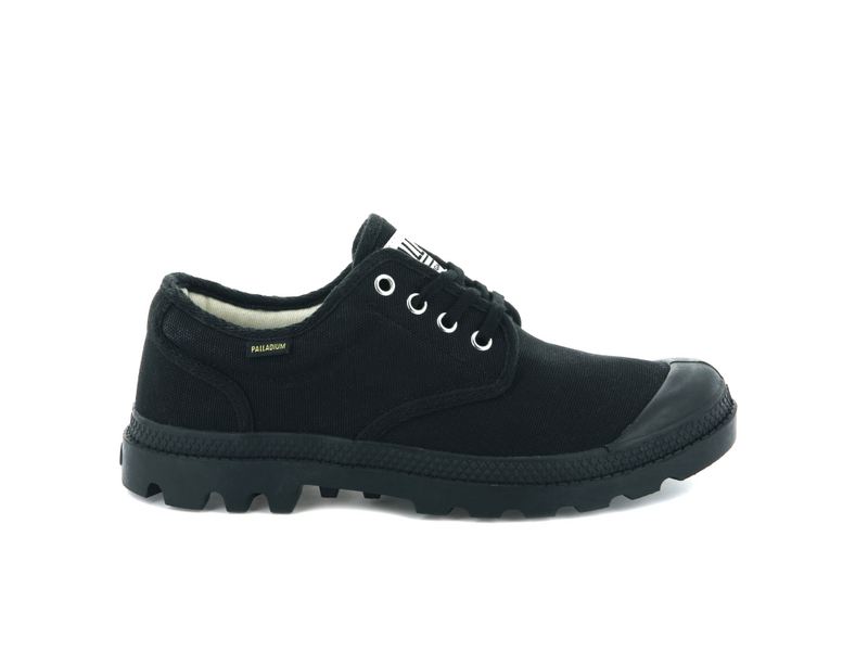 Black/Black Men\'s Palladium Pampa Oxford Originale Low Tops | Israel  XTLHRP-483