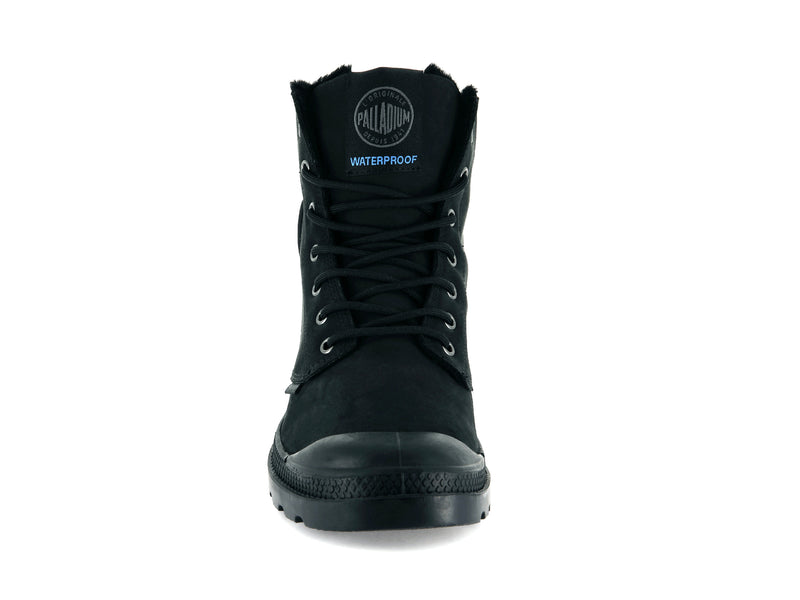 Black/Black Men's Palladium Pampa Sport Cuff Wps Boots | Israel  AHLMJK-209