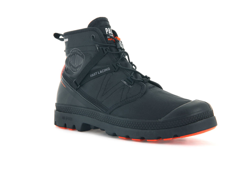 Black/Black Men's Palladium Pampa Travel Lite+ Waterproof Boots | Israel  ORLKJX-041