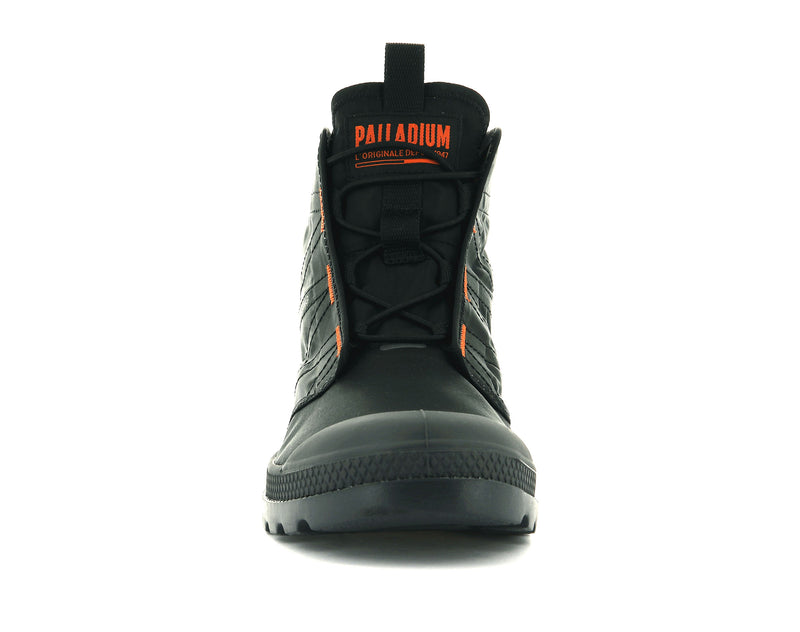 Black/Black Men's Palladium Pampa Travel Lite Boots | Israel  WXAHPY-081