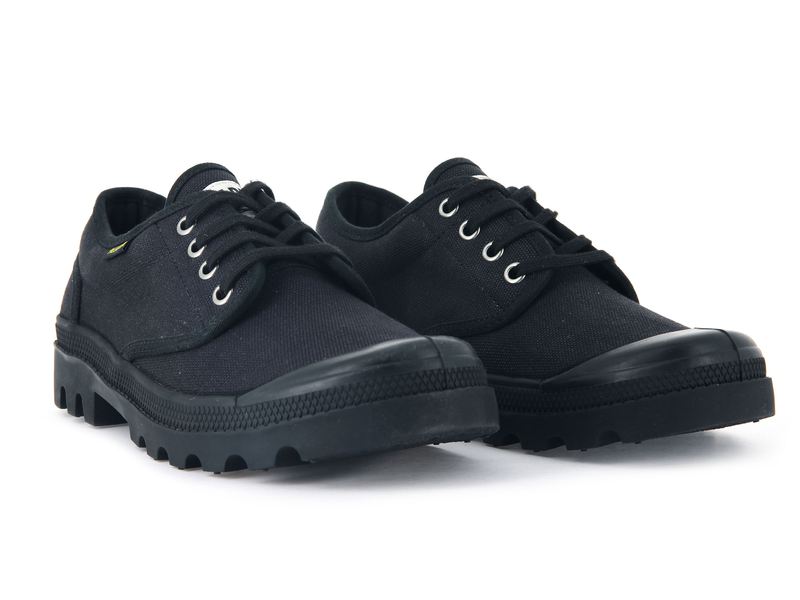 Black/Black Women's Palladium Pallabrousse Oxford Low Tops | Israel  SKGAXN-354