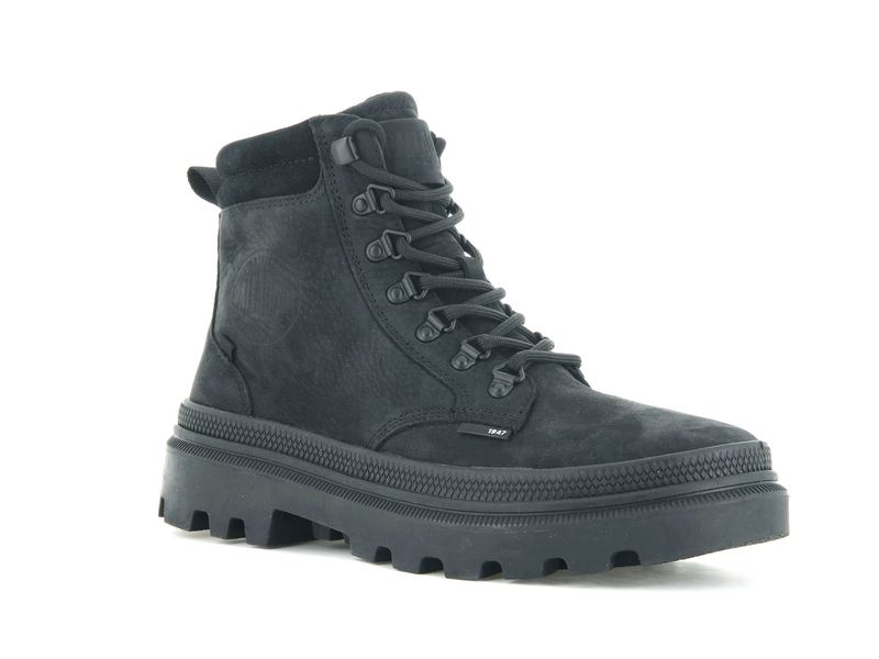 Black/Black Women's Palladium Pallatrooper Hiker Nubuck Boots | Israel  DROUKW-352