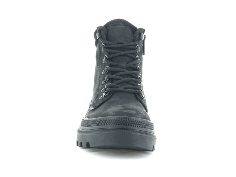 Black/Black Women's Palladium Pallatrooper Hiker Nubuck Boots | Israel  DROUKW-352