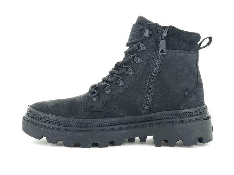 Black/Black Women's Palladium Pallatrooper Hiker Nubuck Boots | Israel  DROUKW-352