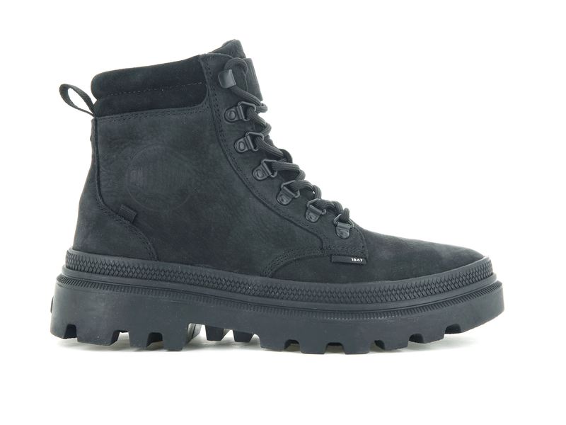 Black/Black Women\'s Palladium Pallatrooper Hiker Nubuck Boots | Israel  DROUKW-352