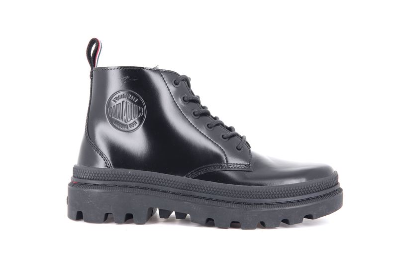 Black/Black Women's Palladium Pallatrooper Hi-1 Boots | Israel  ZTKLXP-572