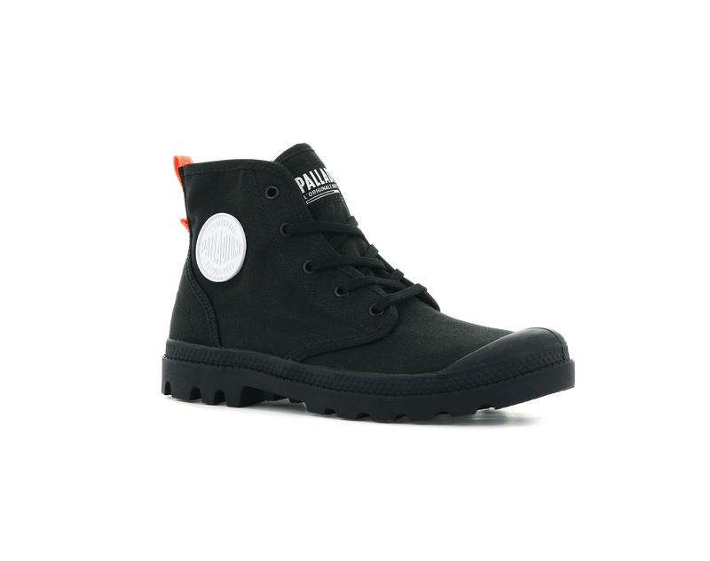 Black/Black Women's Palladium Pampa Hi Twill Boots | Israel  CWVASF-516