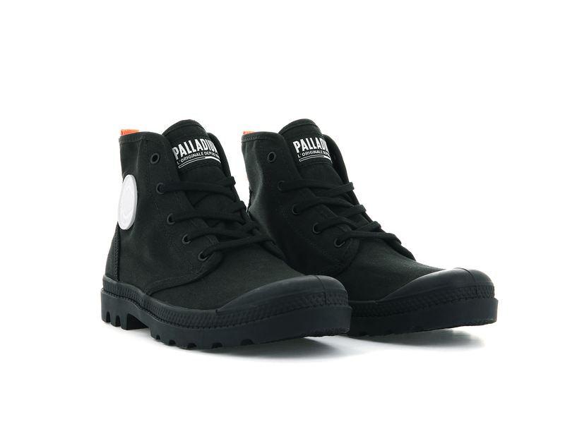 Black/Black Women's Palladium Pampa Hi Twill Boots | Israel  CWVASF-516