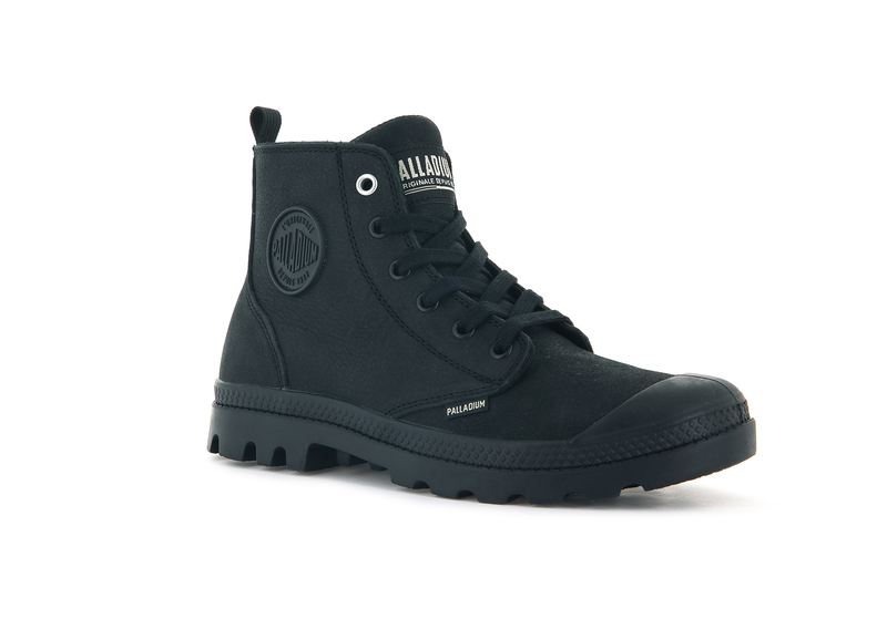 Black/Black Women's Palladium Pampa Hi Zip Sl High Tops | Israel  RVLCUS-567