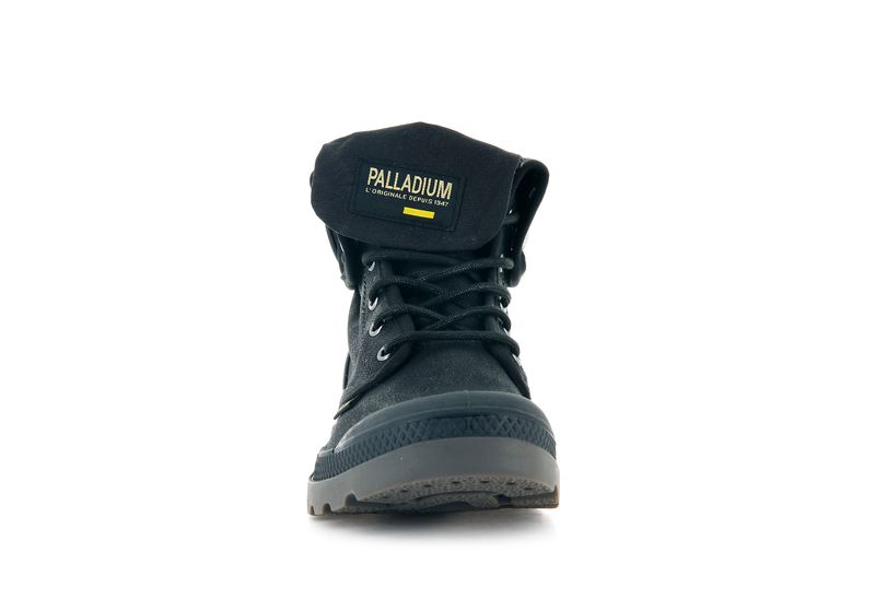 Black Kids' Palladium Pampa Baggy Wax Boots | Israel  TDRIZX-921