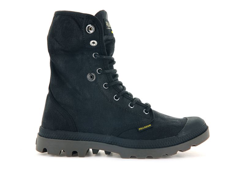 Black Kids' Palladium Pampa Baggy Wax Boots | Israel  TDRIZX-921