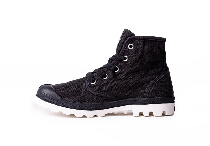 Black/Marshmallow Women's Palladium Pampa Hi High Tops | Israel  BRWGDQ-690