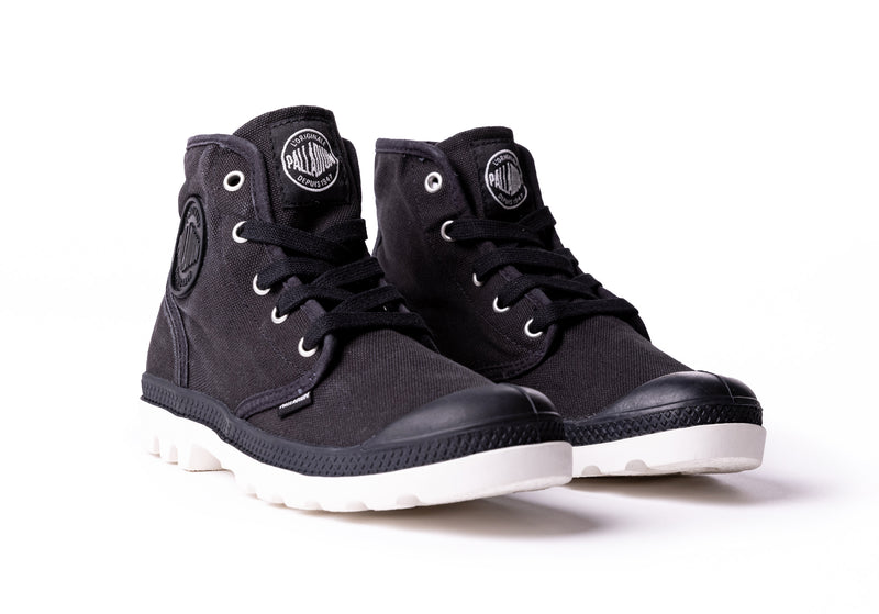 Black/Marshmallow Women's Palladium Pampa Hi High Tops | Israel  BRWGDQ-690