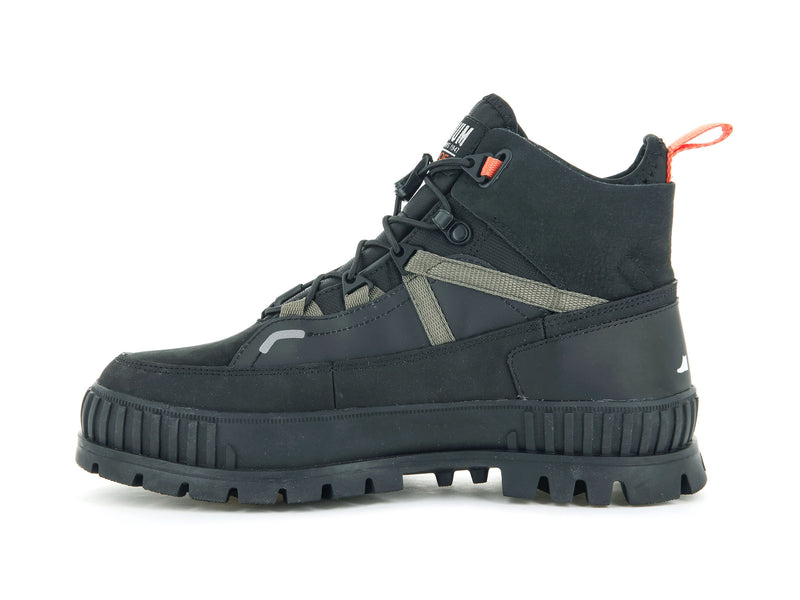 Black Men's Palladium Pallashock Travel Wp+ Boots | Israel  FVIWTS-019