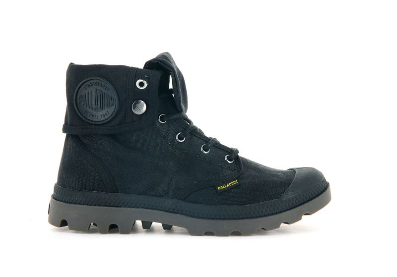 Black Men\'s Palladium Pampa Baggy Wax High Tops | Israel  XGOBFL-147