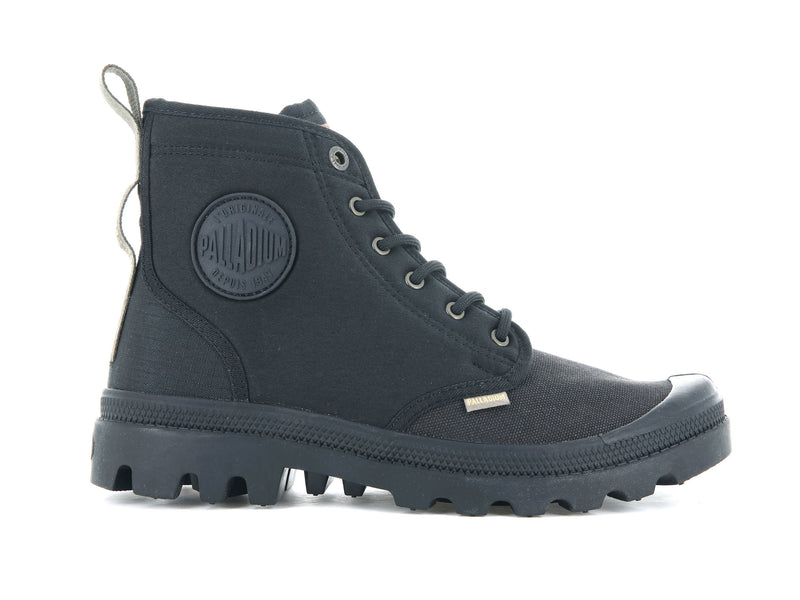 Black Men\'s Palladium Pampa Shade 75th Boots | Israel  QLYZJX-387