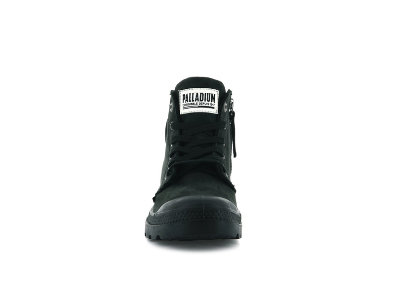 Black Women's Palladium Pampa Hi Zip Nubuck Boots | Israel  ZUEQTJ-294