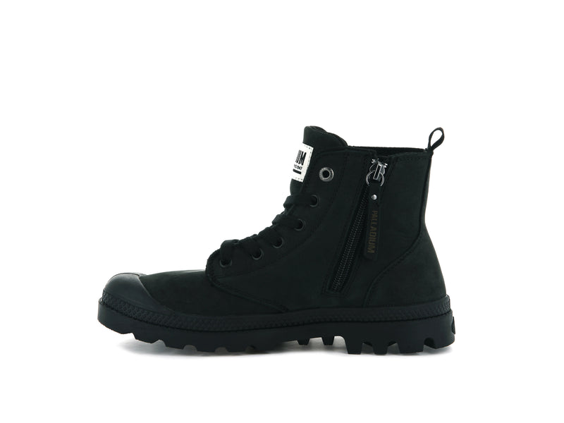 Black Women's Palladium Pampa Hi Zip Nubuck Boots | Israel  ZUEQTJ-294