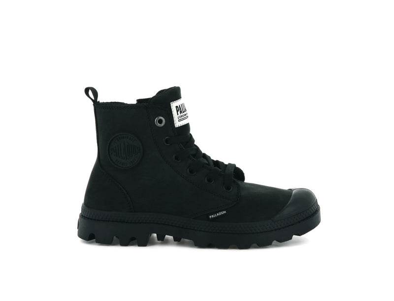 Black Women\'s Palladium Pampa Hi Zip Nubuck Boots | Israel  ZUEQTJ-294