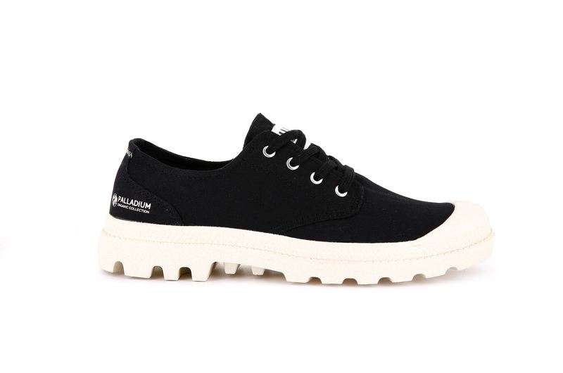 Black Women\'s Palladium Pampa Oxford Organic Ii Low Tops | Israel  HRNSCD-248