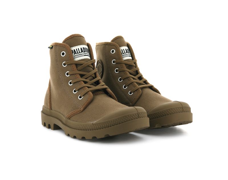 Brown Kids' Palladium Pampa Hi Originale Boots | Israel  OQRXVP-368