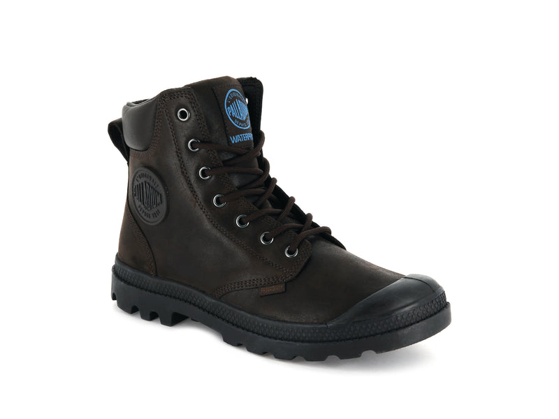 Chocolate Women's Palladium Pampa Cuff Wp Lux Boots | Israel  TJZSMR-597