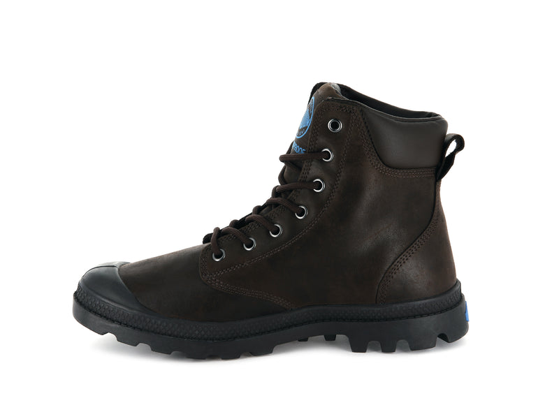 Chocolate Women's Palladium Pampa Cuff Wp Lux Boots | Israel  TJZSMR-597