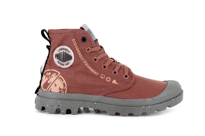 Copper Brown Women\'s Palladium Pampa Organic Metro High Tops | Israel  JZGHNE-086