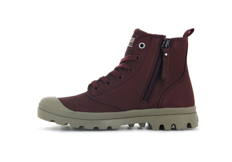 Decadent Chocolate Women's Palladium Pampa Hi Zip Sl Boots | Israel  CPVQJR-034