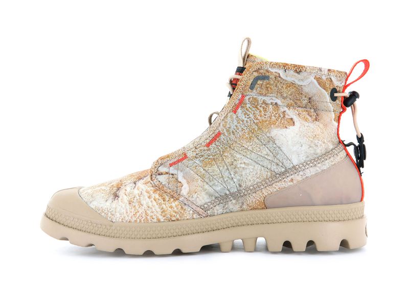 Desert Print Men's Palladium Pampa Travel Lite E Boots | Israel  CXKFRS-029