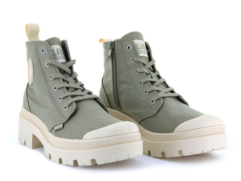 Dune Women's Palladium Pallabase Twill Boots | Israel  ULRNHC-726