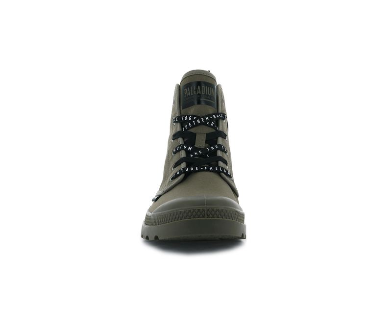 Dusky Green Kids' Palladium Pampa Hi Future Boots | Israel  NMTVQH-946