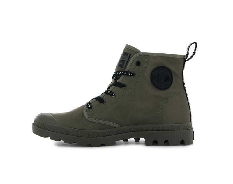 Dusky Green Kids' Palladium Pampa Hi Future Boots | Israel  NMTVQH-946