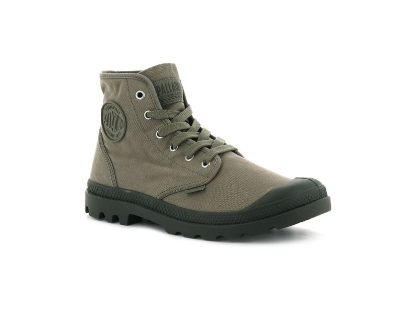 Dusky Green Men's Palladium Pampa Hi High Tops | Israel  UJLPVQ-053