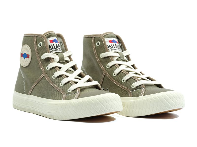 Dusky Green Women's Palladium Palla Louvel High Tops | Israel  ULZKTP-912