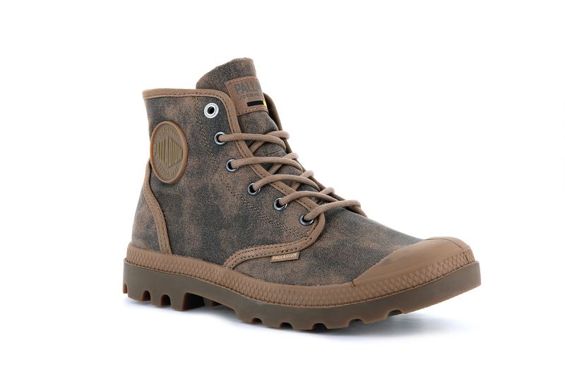 Espresso Kids' Palladium Pampa Hi Wax Boots | Israel  UTQGMA-249