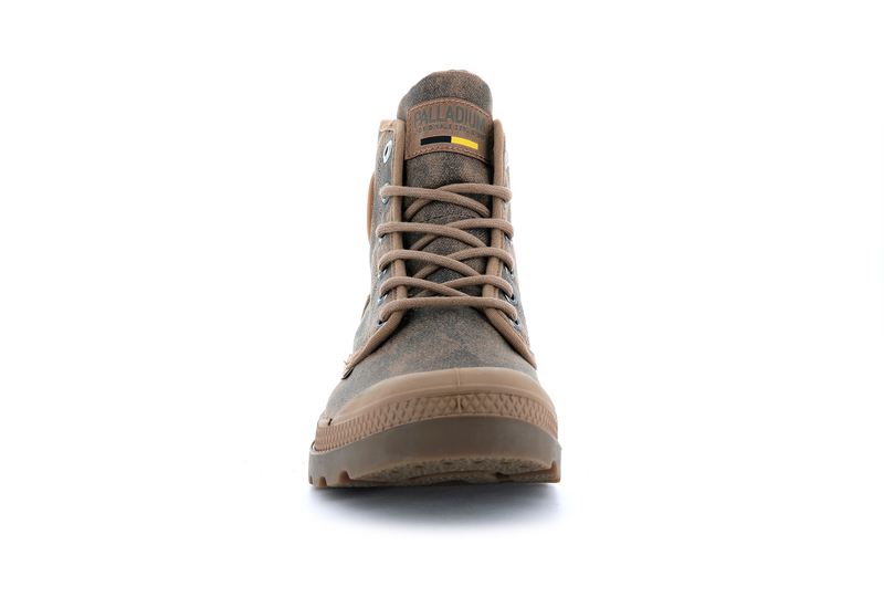 Espresso Men's Palladium Pampa Hi Wax Boots | Israel  SPLJTA-681