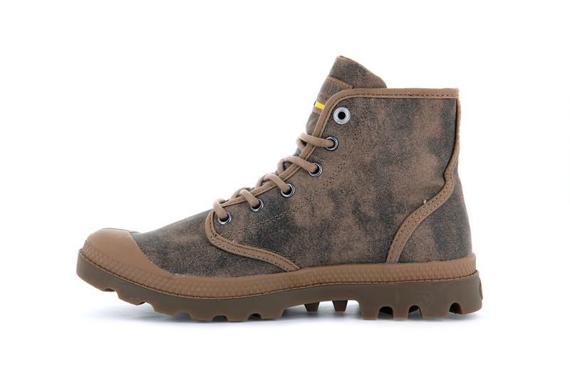 Espresso Men's Palladium Pampa Hi Wax Boots | Israel  SPLJTA-681