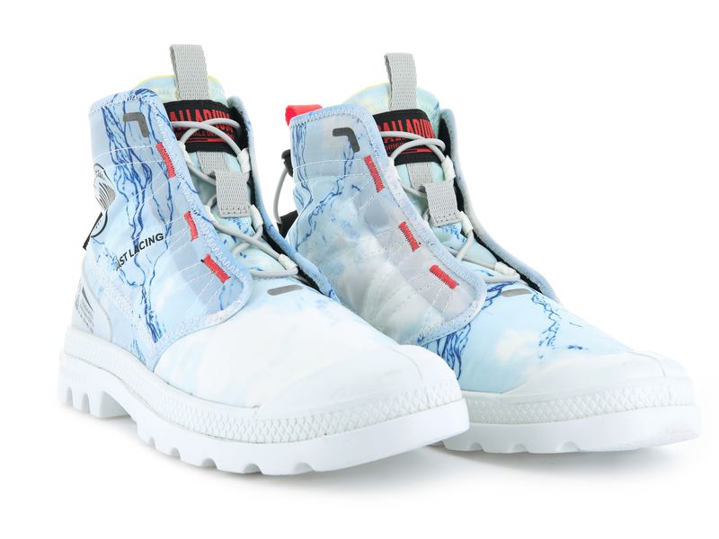 Glacier Print Men's Palladium Pampa Travel Lite E High Tops | Israel  PFRVXW-270