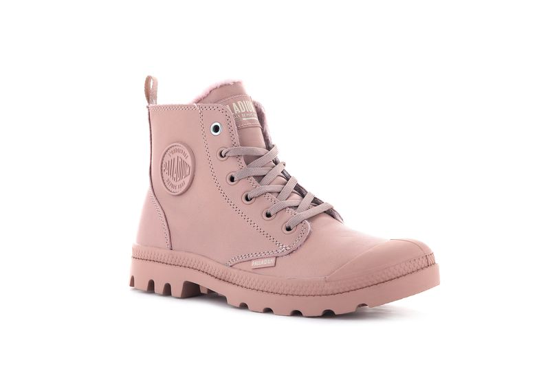 Misty Rose Women's Palladium Pampa Hi Zip Leather S High Tops | Israel  MRJOUP-271