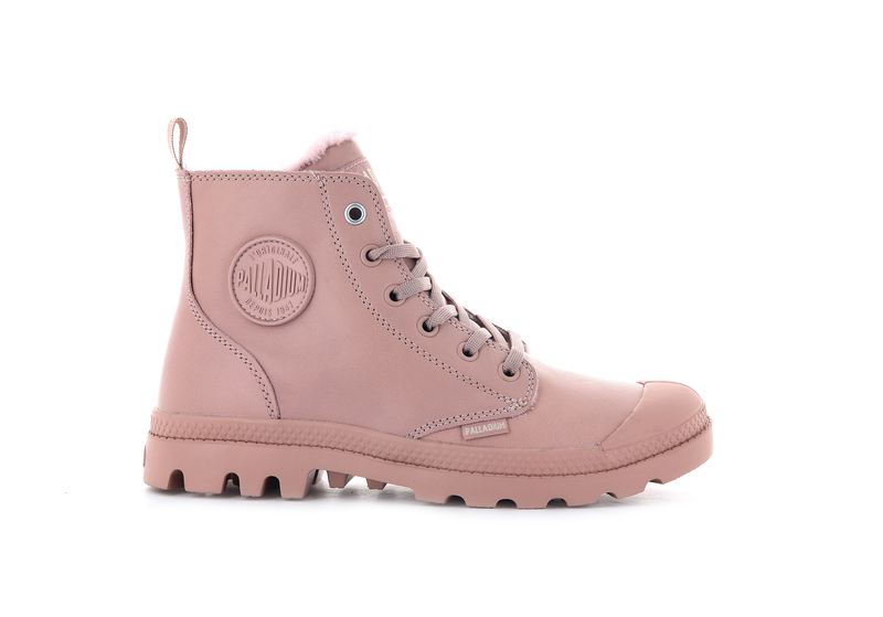 Misty Rose Women\'s Palladium Pampa Hi Zip Leather S High Tops | Israel  MRJOUP-271