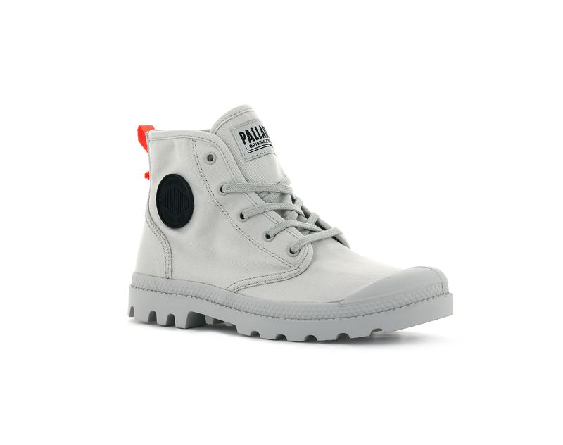 Moon Grey Women's Palladium Pampa Hi Twill High Tops | Israel  DLAHFV-104